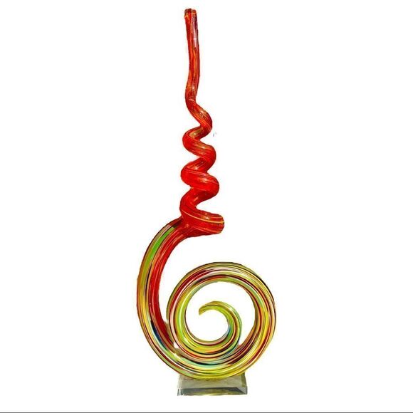 Italian Spiral Art Glass Abstract Sculpture - Picture 1 of 12